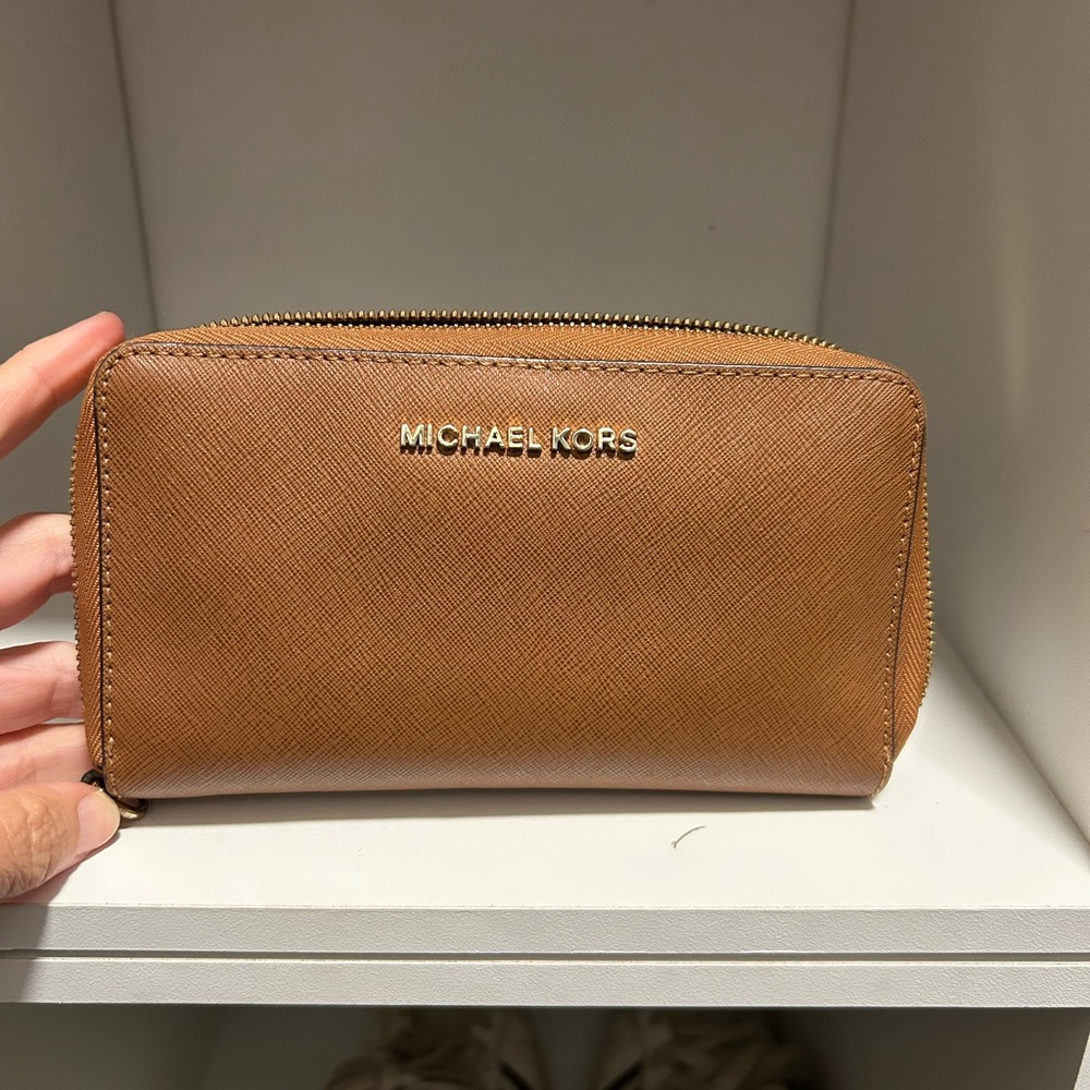 Michael Kors Brown Zip-Around Wallet